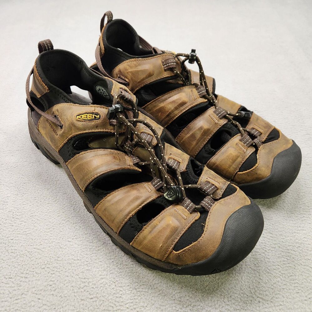 KEEN Men’s Targhee III Waterproof Leather Outdoor Hiking Sandals Brown Size 13